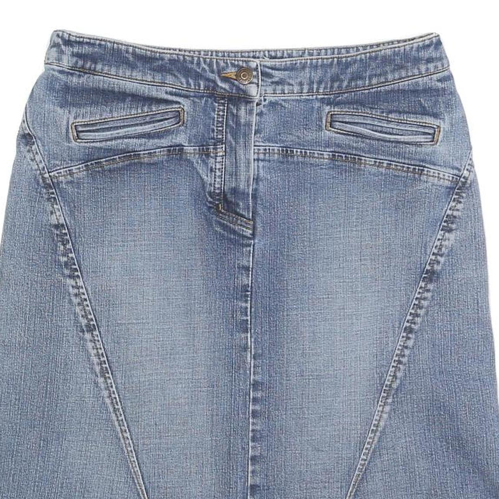 THE LIMITED Womens Blue Denim Mini Cotton Blend Skirt M Casual Simple Design