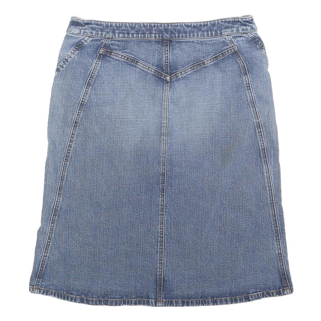 THE LIMITED Womens Blue Denim Mini Cotton Blend Skirt M Casual Simple Design