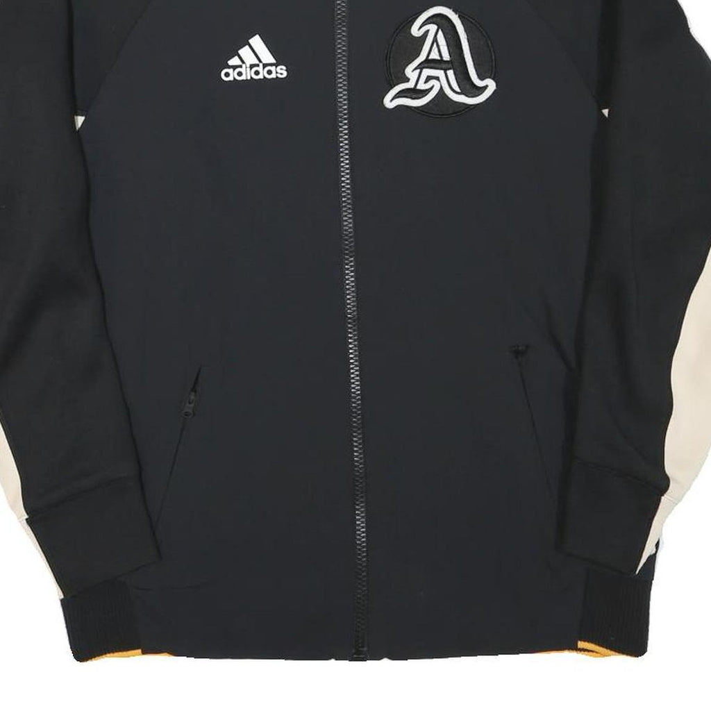 ADIDAS Mens Black & Cream Letterman Style Jacket M Polyester Blend Sportswear