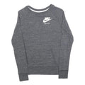NIKE Mens Grey Sweatshirt Crew Neck XS Just Do It Logo Cotton Blend Pullover