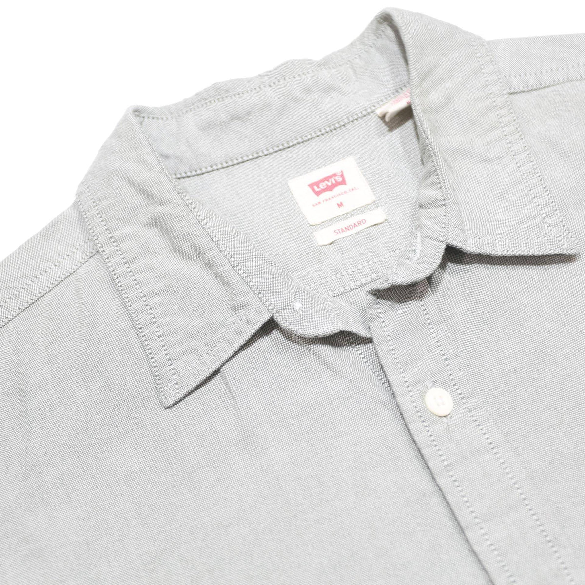 LEVI'S Mens Grey Cotton Shirt M Classic Button-Down Long Sleeve Casual