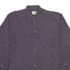 CASUAL LAND Mens Shirt Grey Viscose Crazy Pattern Long Sleeve M
