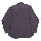 CASUAL LAND Mens Shirt Grey Viscose Crazy Pattern Long Sleeve M