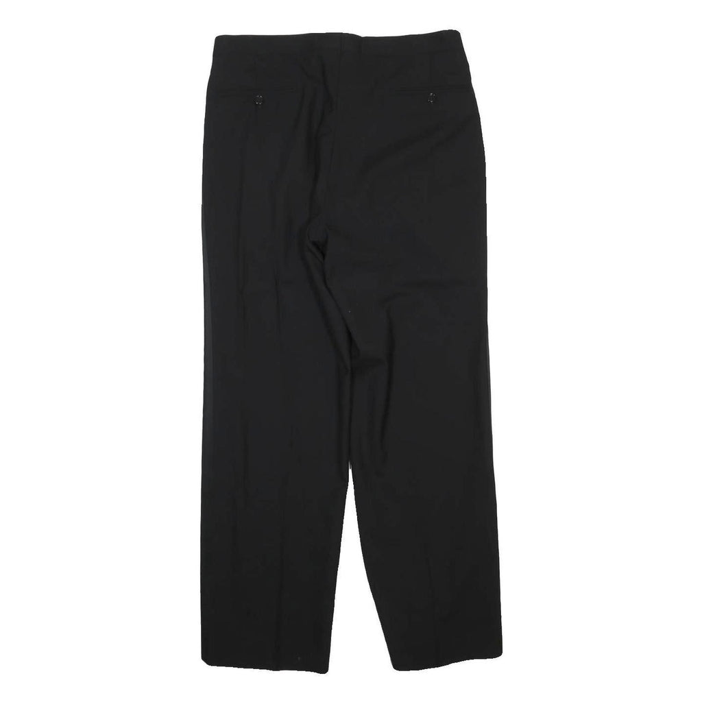 SCHLIDT Mens Polyester Blend Black Regular Fit Straight Leg Trousers W34 L42