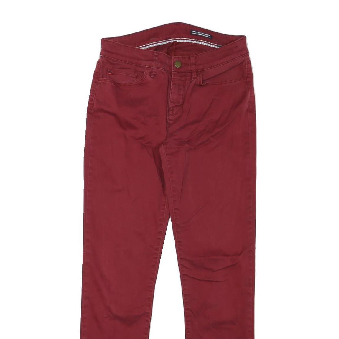 TOMMY HILFIGER Mens Regular Fit Red Skinny Denim W28 L29 Zip Cotton Blend Jeans