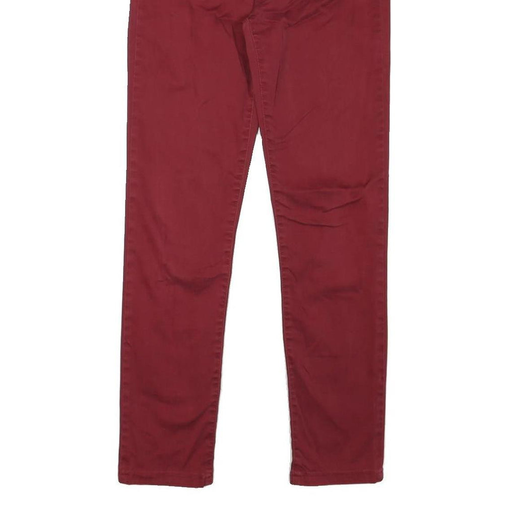 TOMMY HILFIGER Mens Regular Fit Red Skinny Denim W28 L29 Zip Cotton Blend Jeans