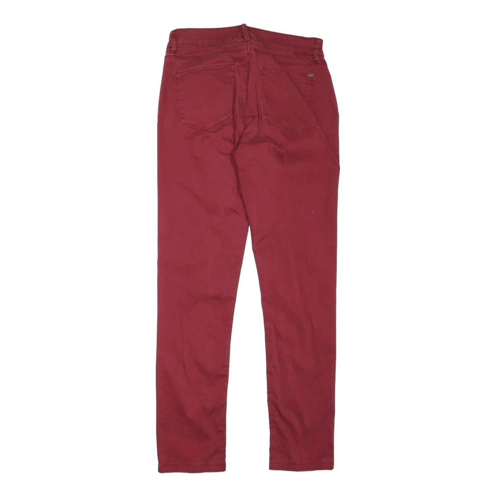 TOMMY HILFIGER Mens Regular Fit Red Skinny Denim W28 L29 Zip Cotton Blend Jeans