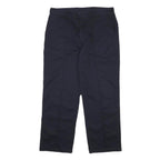 DICKIES Mens Cotton Blend Navy Relaxed Straight Trousers W34 L28 Workwear Zip