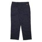 DICKIES Mens Cotton Blend Navy Relaxed Straight Trousers W34 L28 Workwear Zip