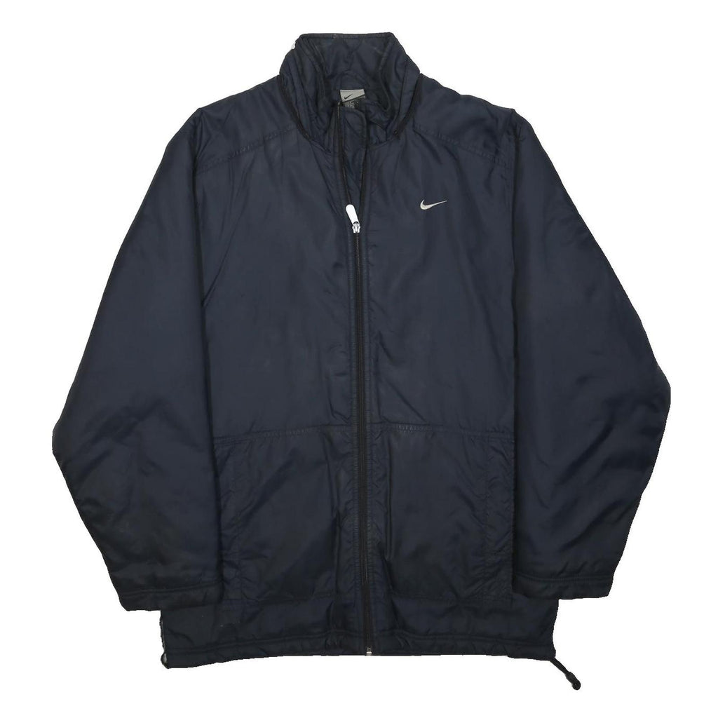 NIKE Mens Black S Polyester Zip Jacket Swoosh Logo Plain Sportswear