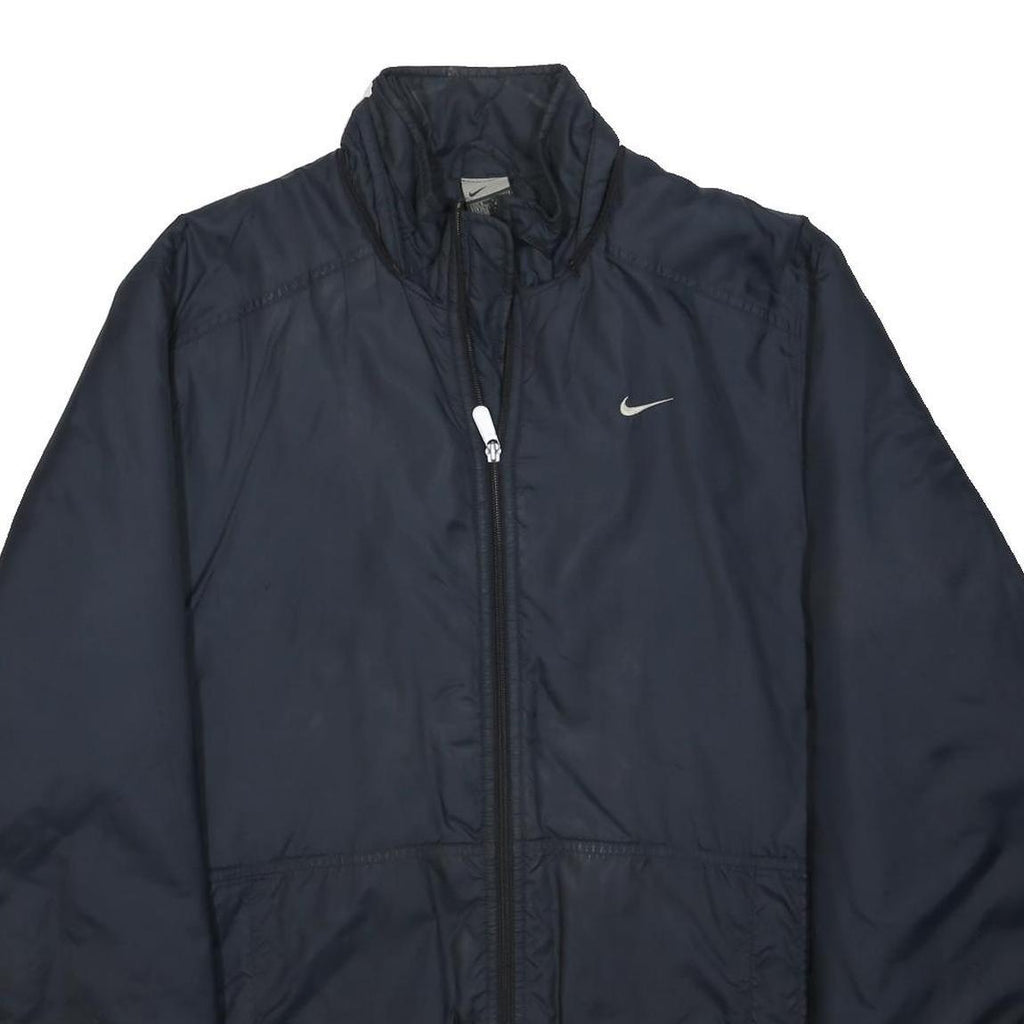 NIKE Mens Black S Polyester Zip Jacket Swoosh Logo Plain Sportswear