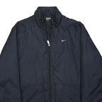 NIKE Mens Black S Polyester Zip Jacket Swoosh Logo Plain Sportswear