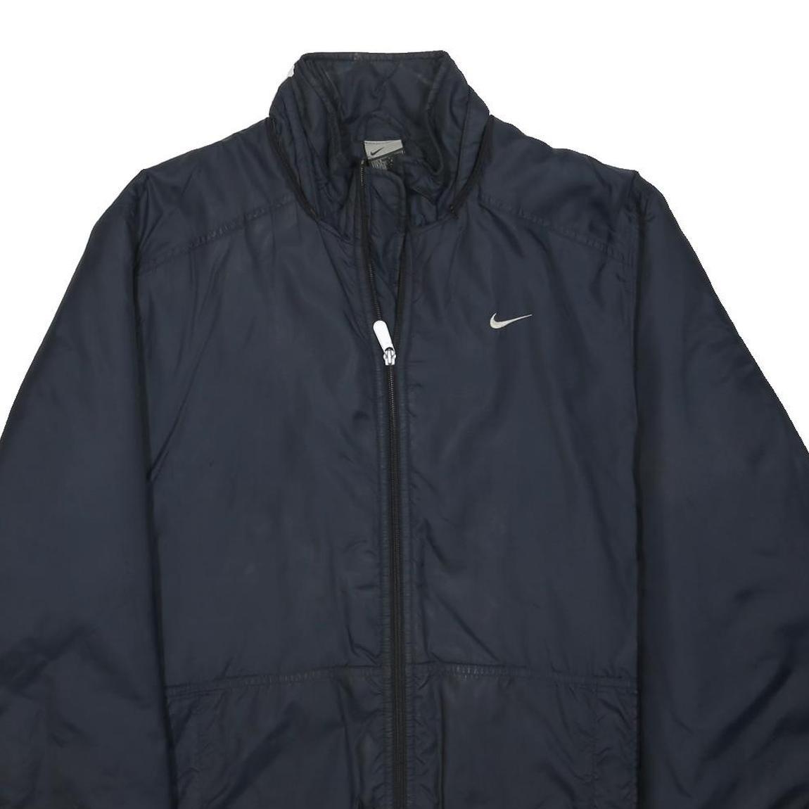 NIKE Mens Black S Polyester Zip Jacket Swoosh Logo Plain Sportswear