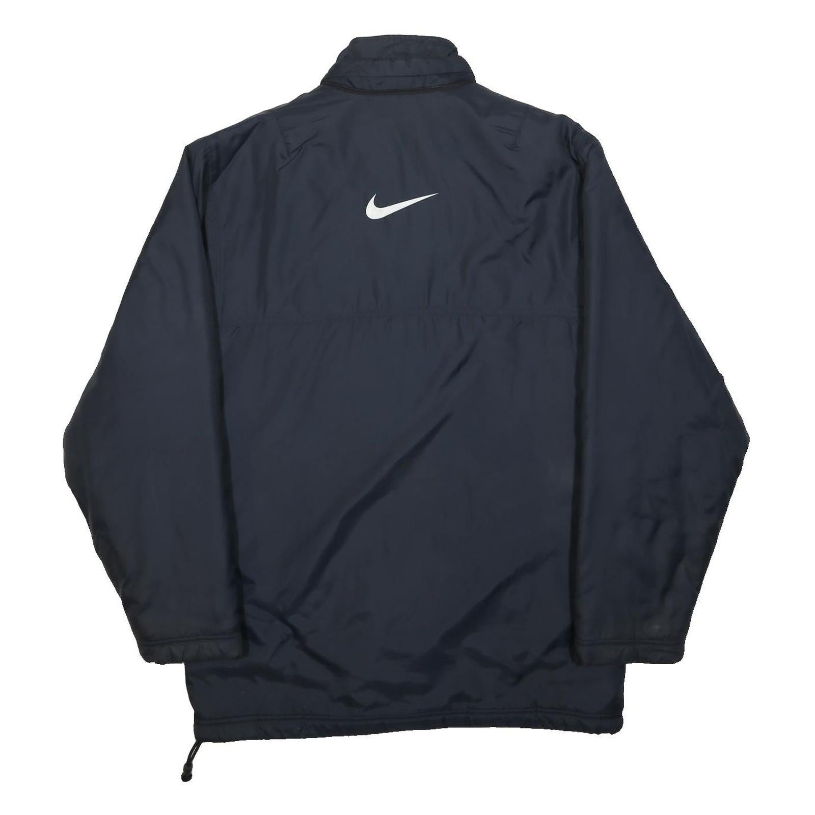 NIKE Mens Black S Polyester Zip Jacket Swoosh Logo Plain Sportswear
