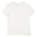 CHAMPION Womens White Cotton Blend T-Shirt M Short Sleeve Crew Neck Logo