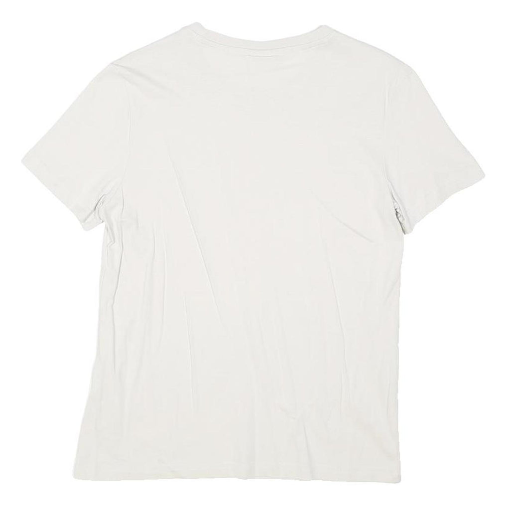 CHAMPION Womens White Cotton Blend T-Shirt M Short Sleeve Crew Neck Logo