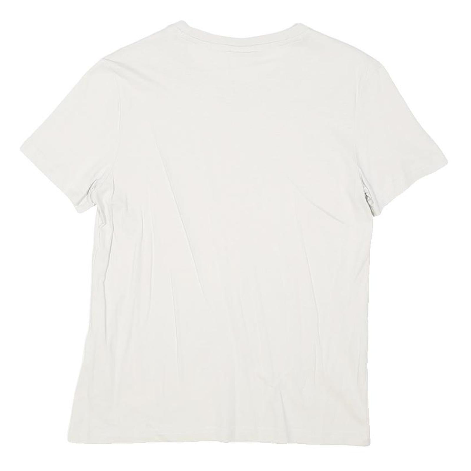 CHAMPION Womens White Cotton Blend T-Shirt M Short Sleeve Crew Neck Logo