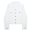 O.K.O. Womens White Button Jacket S Polyamide Blend Classic Plain Button Closure