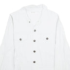 O.K.O. Womens White Button Jacket S Polyamide Blend Classic Plain Button Closure