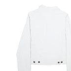 O.K.O. Womens White Button Jacket S Polyamide Blend Classic Plain Button Closure