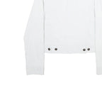O.K.O. Womens White Button Jacket S Polyamide Blend Classic Plain Button Closure