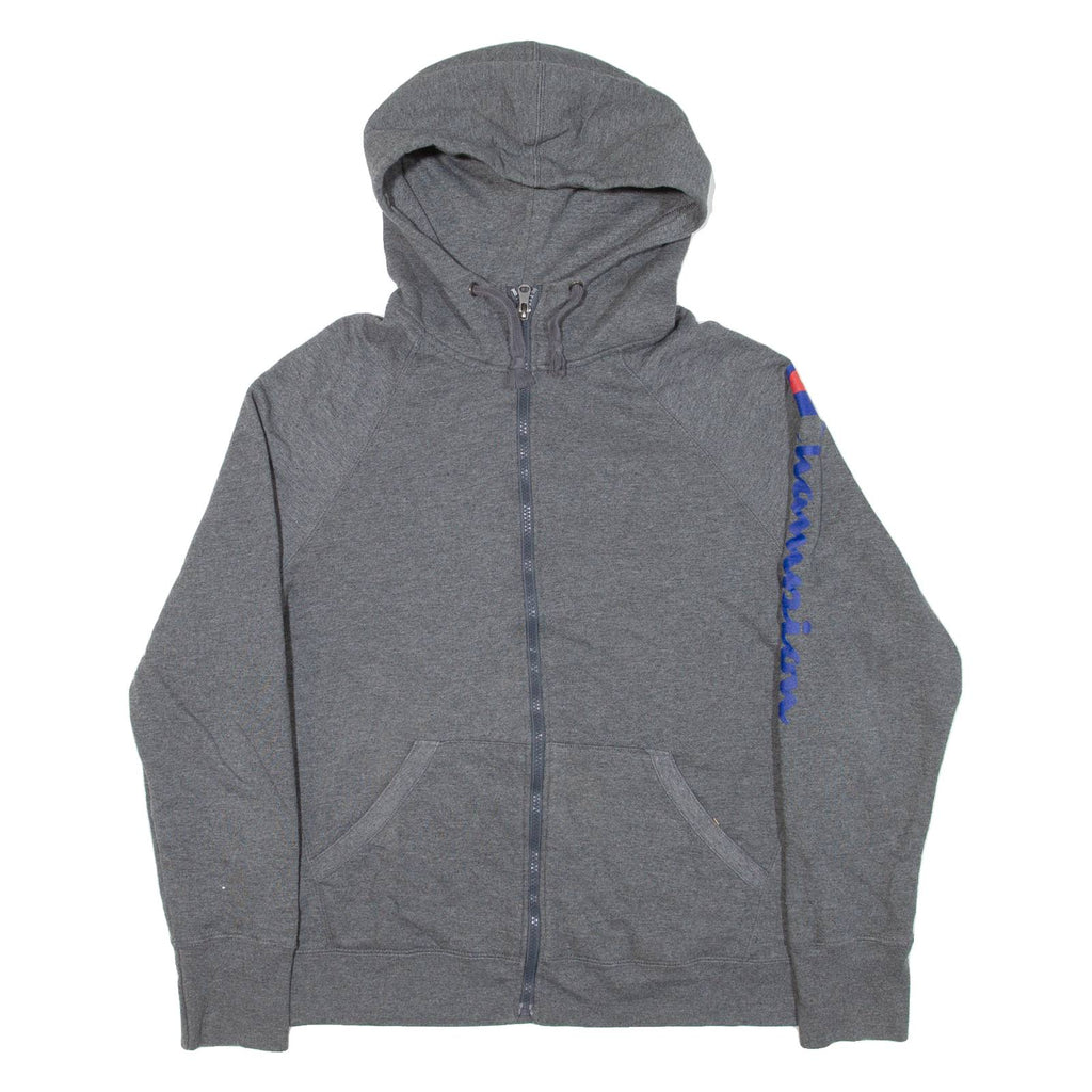 CHAMPION Womens Grey Hoodie Full Zip L