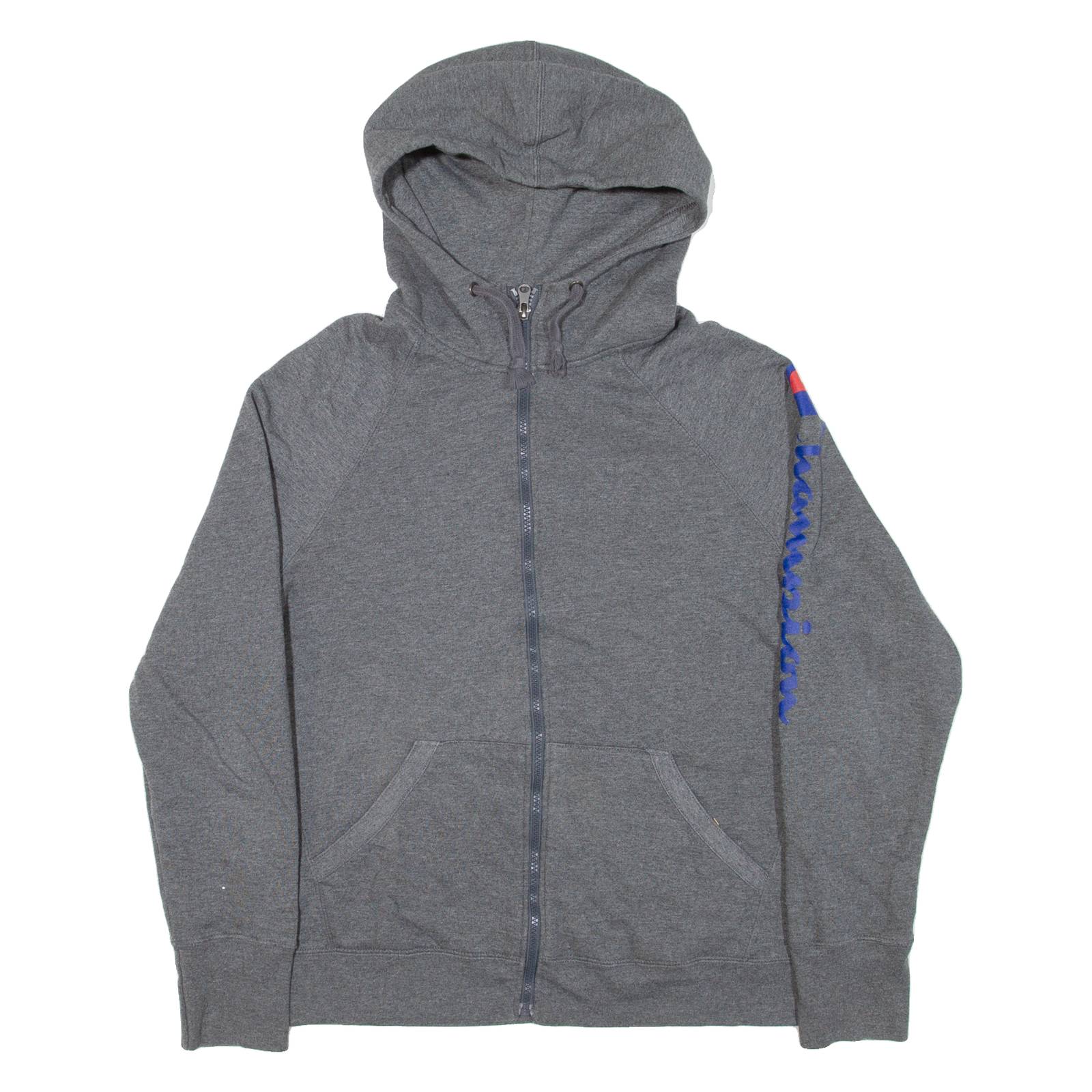 CHAMPION Womens Grey Hoodie Full Zip L