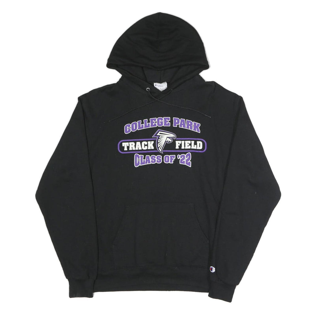 CHAMPION Mens Black College Park Track Field Pullover Hoodie L