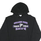 CHAMPION Mens Black College Park Track Field Pullover Hoodie L