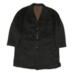 Mens Black Regular Fit Classic Jacket L Polyester Blend Plain Button Closure