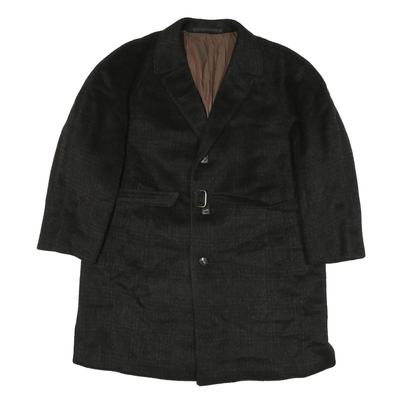 Mens Black Regular Fit Classic Jacket L Polyester Blend Plain Button Closure