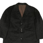 Mens Black Regular Fit Classic Jacket L Polyester Blend Plain Button Closure