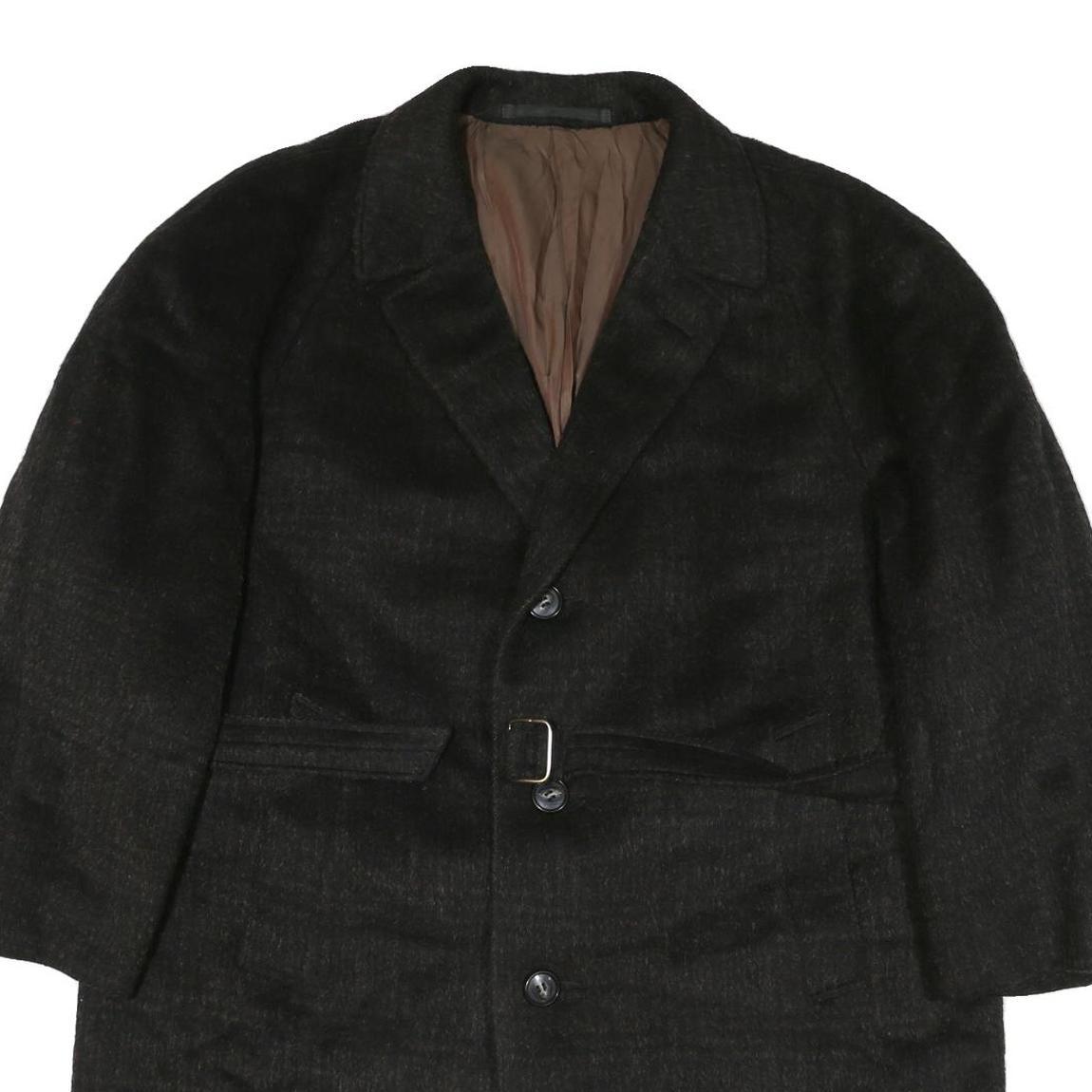 Mens Black Regular Fit Classic Jacket L Polyester Blend Plain Button Closure