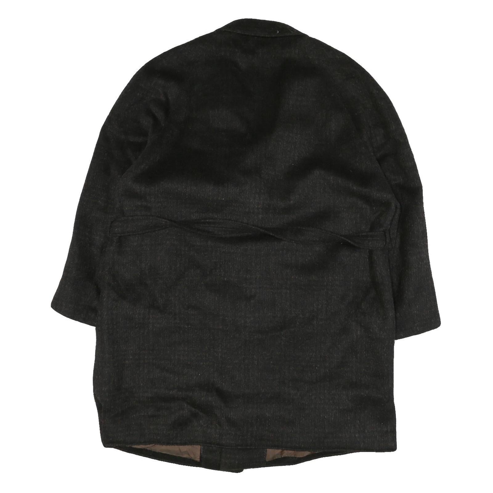 Mens Black Regular Fit Classic Jacket L Polyester Blend Plain Button Closure