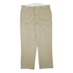 DICKIES Mens Cotton Blend Beige Regular Fit Straight Leg Trousers W38 L29