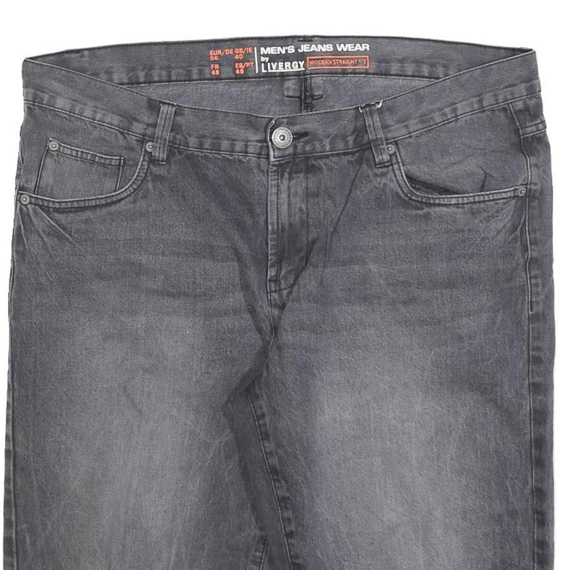 LIVERGY Mens Shorts Black Modern Straight 2XL W40 Cotton Blend Casual