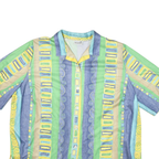 KARELIA Womens Green Yellow Blue Cotton Blend Shirt XL Striped Summer Casual