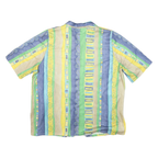KARELIA Womens Green Yellow Blue Cotton Blend Shirt XL Striped Summer Casual