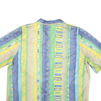 KARELIA Womens Green Yellow Blue Cotton Blend Shirt XL Striped Summer Casual