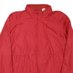 WOOLRICH Mens Red Zip Jacket L Polyester Blend Plain Lightweight Casual