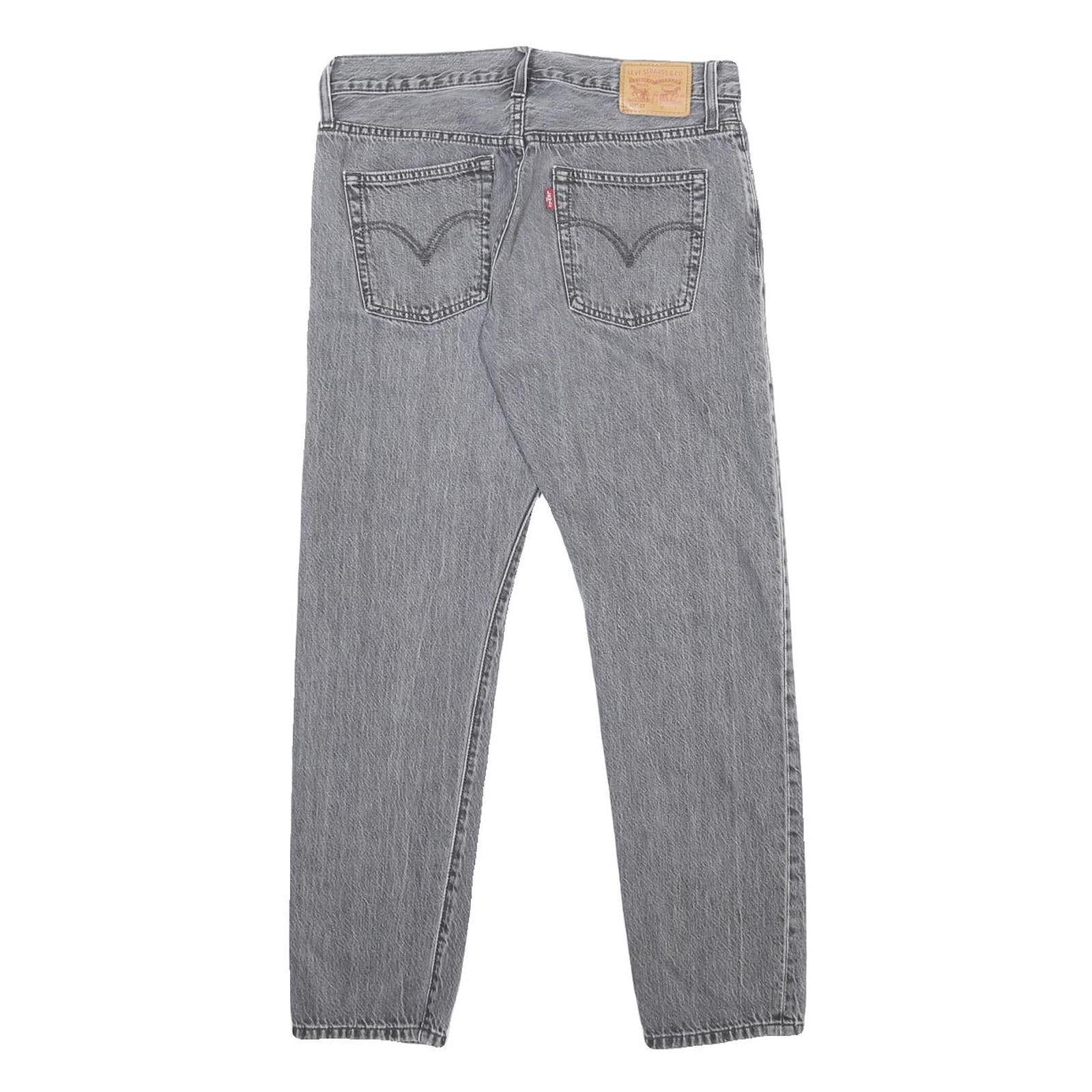 LEVI'S 501CT Womens Jeans Grey Slim Straight Denim Medium W31 L28 Button Closure
