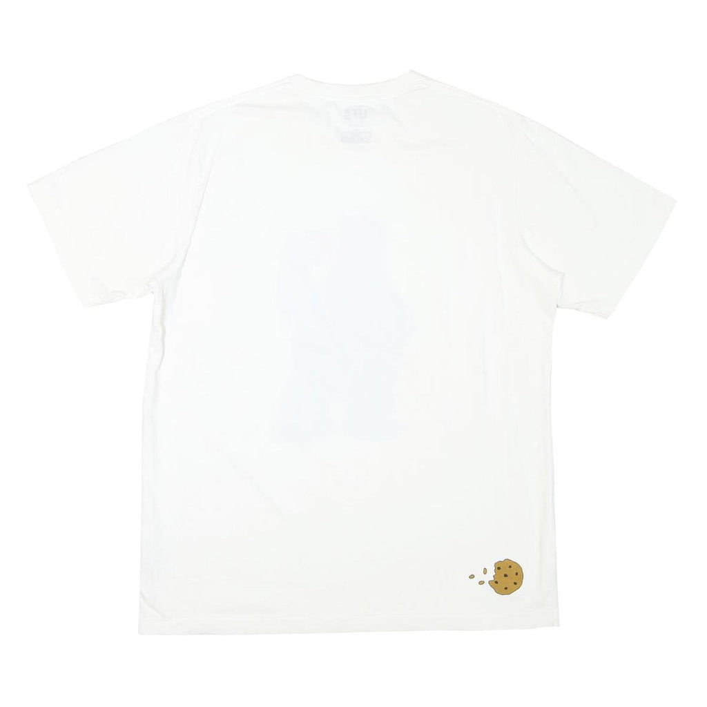 UT Mens White Blue Cookie Monster Graphic T-Shirt L Short Sleeve Crew Neck Fun