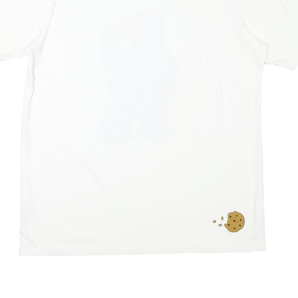 UT Mens White Blue Cookie Monster Graphic T-Shirt L Short Sleeve Crew Neck Fun