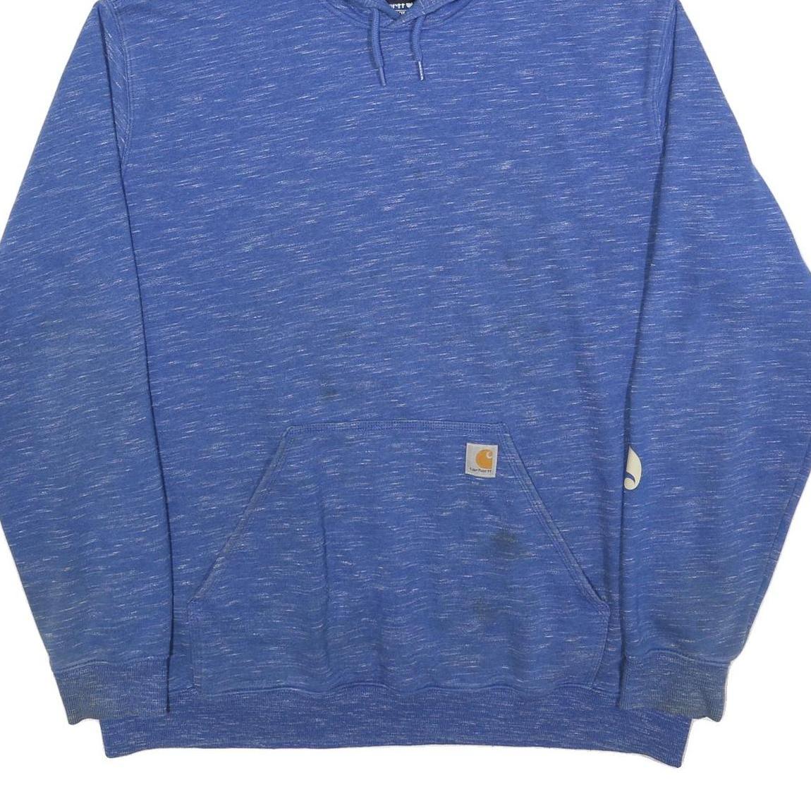 CARHARTT Mens Blue Hoodie 2XL Cotton Blend Pullover Hooded Sweatshirt