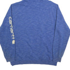 CARHARTT Mens Blue Hoodie 2XL Cotton Blend Pullover Hooded Sweatshirt
