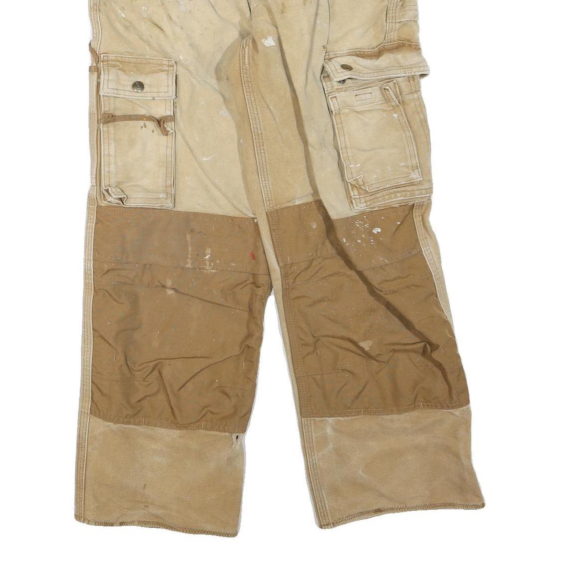 CARHARTT Mens Regular Fit Workwear Jeans Beige Brown Cotton Blend W28 L26