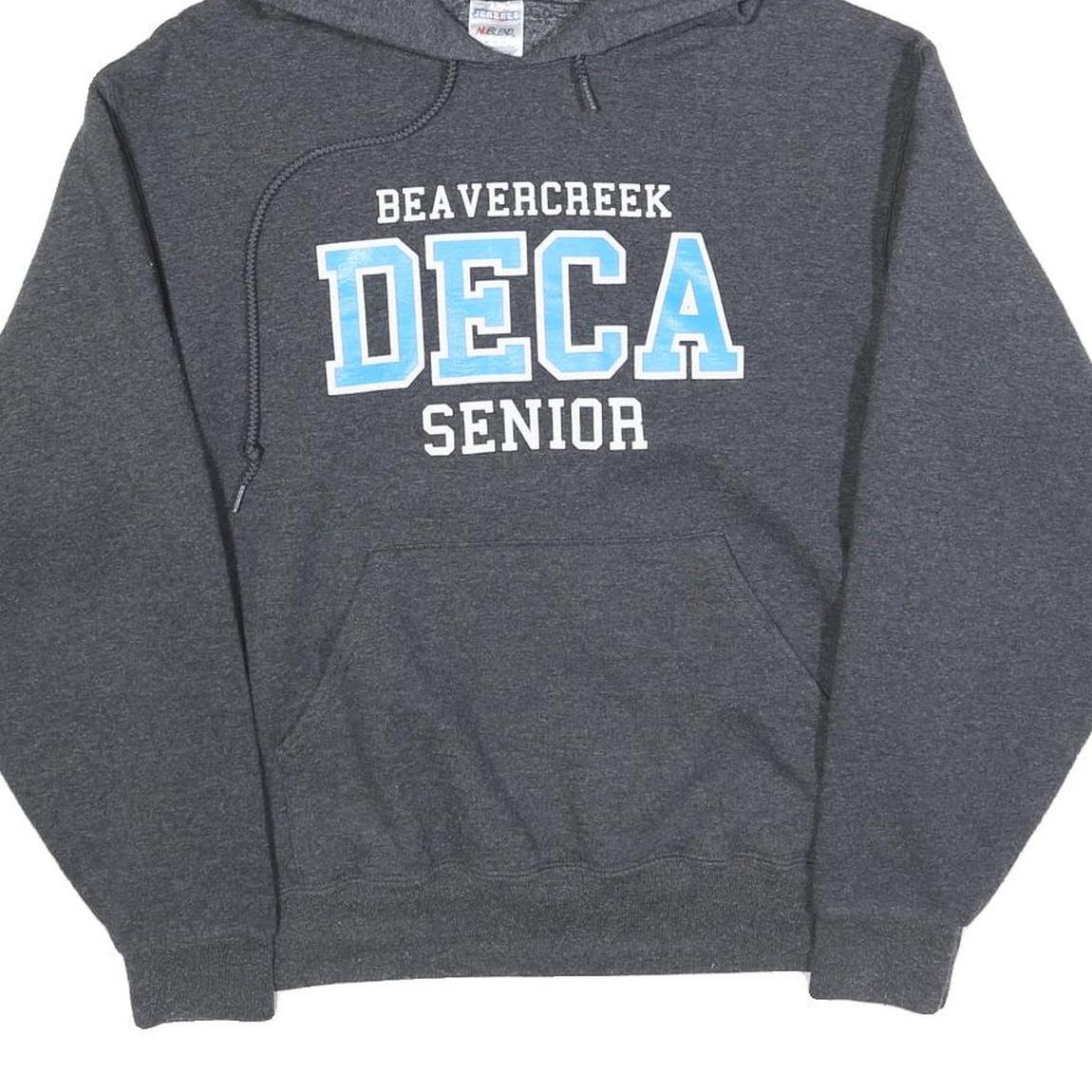 JERZEES Mens Grey Beavercreek DECA Senior Hoodie M Cotton Blend Drawstring