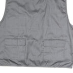 Mens Grey Utility Zip Jacket XL Polyester Blend Plain Multi Pocket Workwear Vest