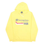 CHAMPION Mens Yellow Hoodie M Cotton Blend Casual Pullover Sweatshirt