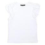 NEW LOOK Womens White Basic Top Short Sleeve Round Neck UK 12 Cotton Blend